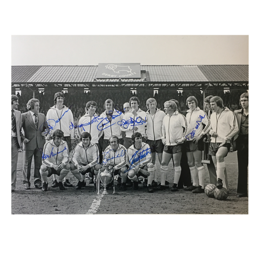 Derby County FC Division 1 Winners 1972 signed photo x7 McFarland etc