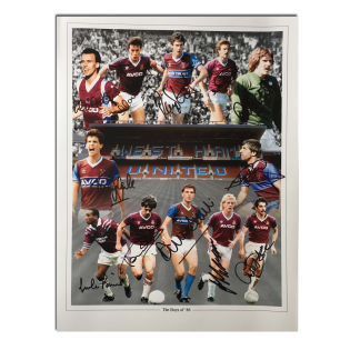 West Ham Utd Legends The Boys of 86 x12 signed photo montage